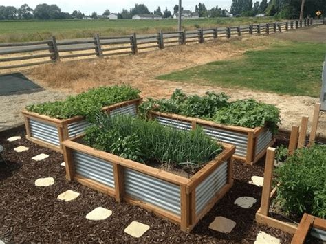 corrugated sheet metal planters|raised bed using corrugated metal.